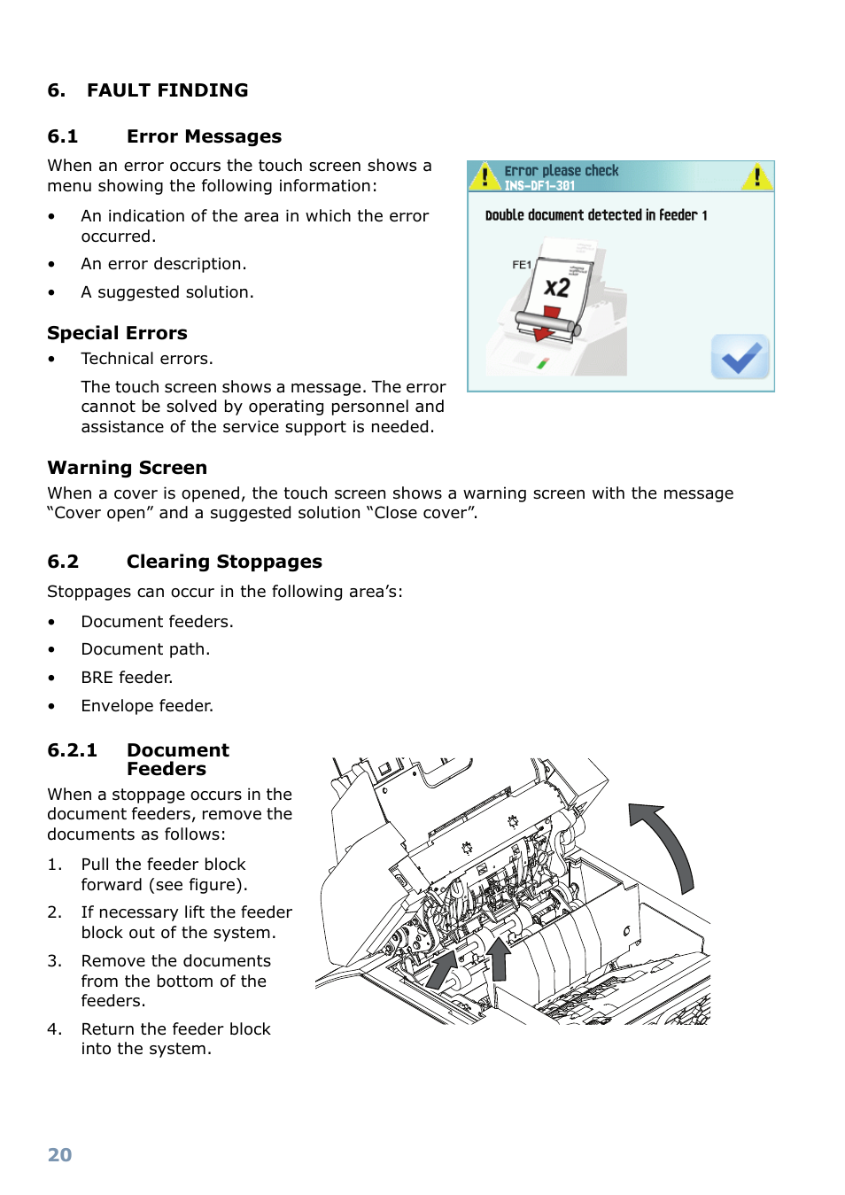 Fault finding 6.1, Error messages | Formax FD 6102 User Manual | Page 21 / 35