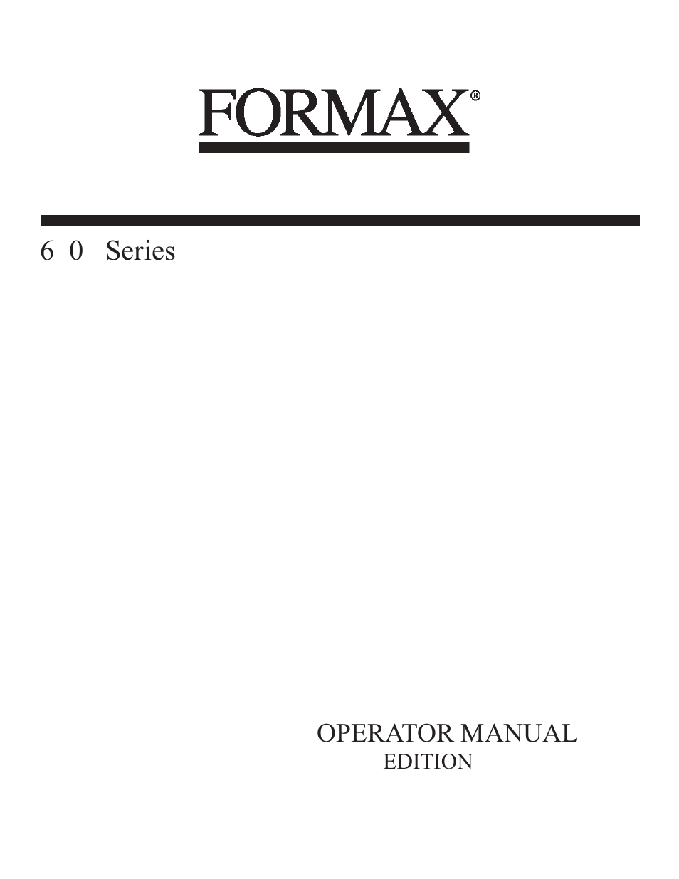Formax 6202 Series User Manual | 25 pages