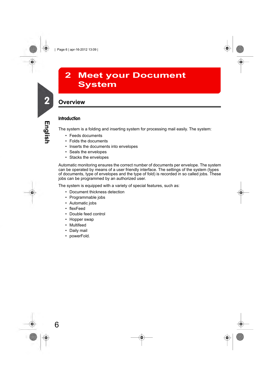 Meet your document system, Overview, Meet your document system 2 | Formax 6204 Series User Manual | Page 11 / 90
