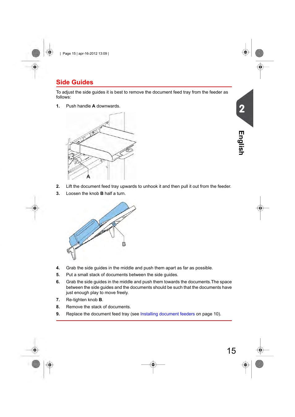 Side guides, English | Formax 6204 Series User Manual | Page 20 / 90