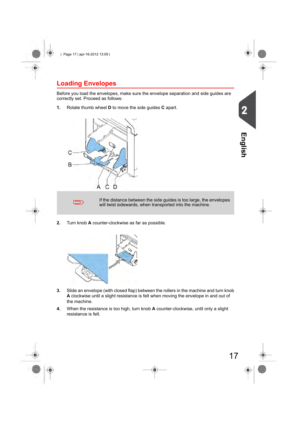 Loading envelopes, English | Formax 6204 Series User Manual | Page 22 / 90
