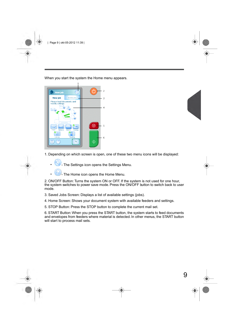 Control panel and home menu, English | Formax 6206 Series User Manual | Page 14 / 85