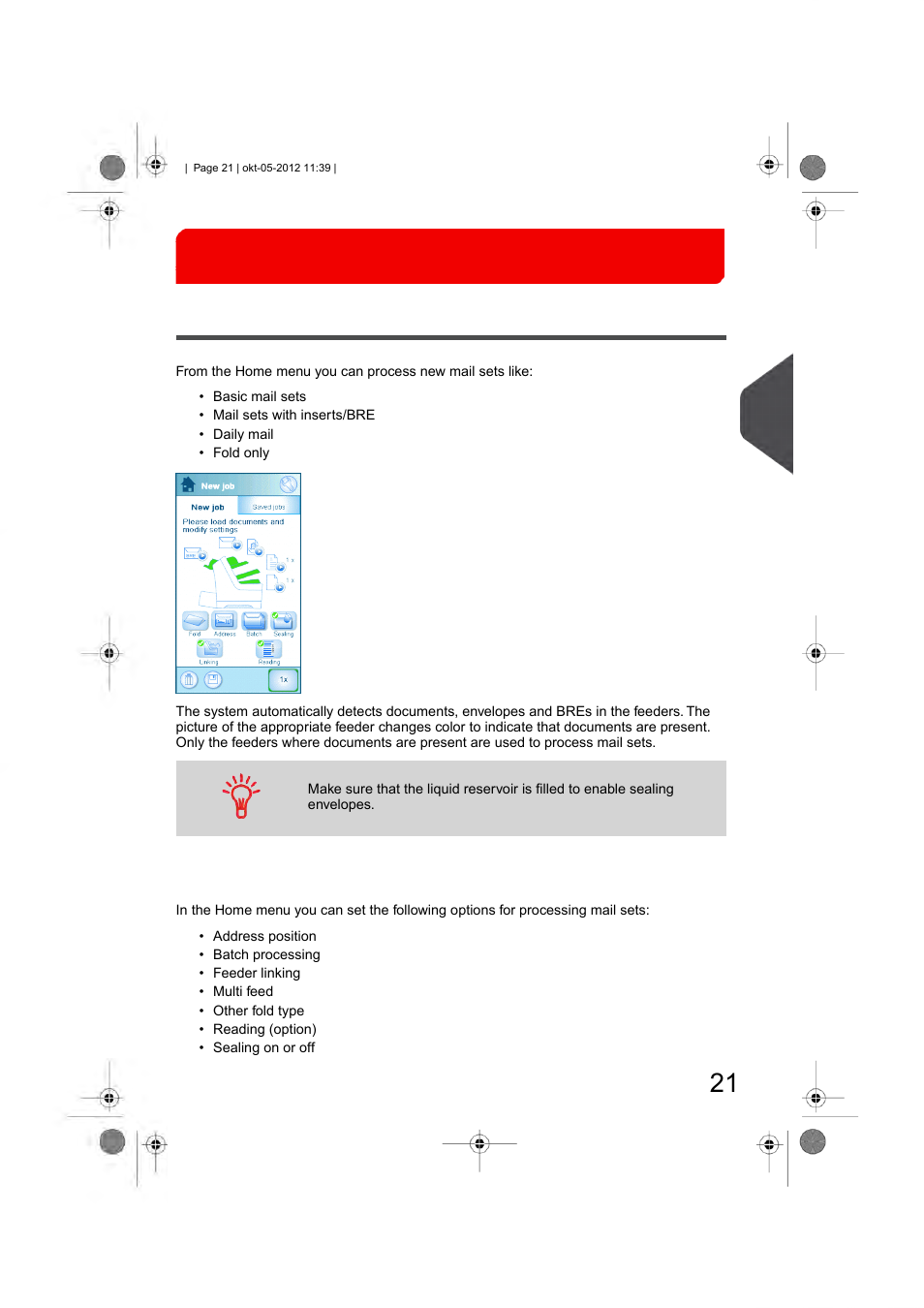 Processing mail sets, New mail sets, Processing mail sets 3 | English | Formax 6206 Series User Manual | Page 26 / 85