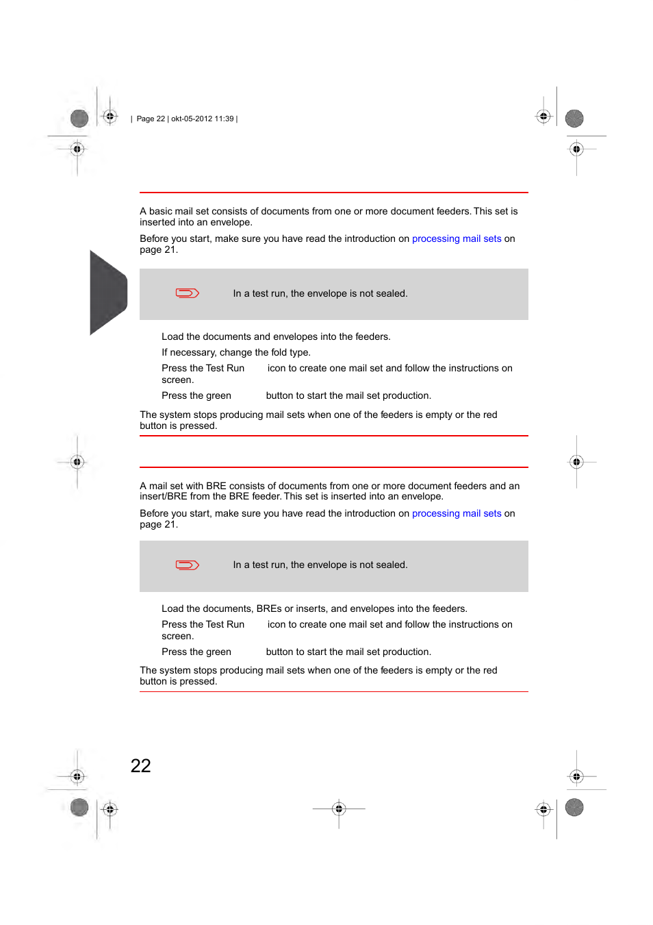 Basic mail sets, Mail sets with bre or inserts, English | Formax 6206 Series User Manual | Page 27 / 85