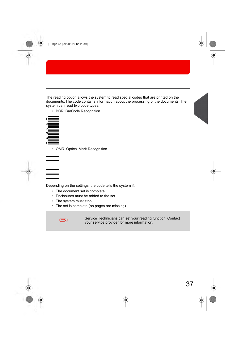 Reading, Introduction reading, Reading 6 | English | Formax 6206 Series User Manual | Page 42 / 85