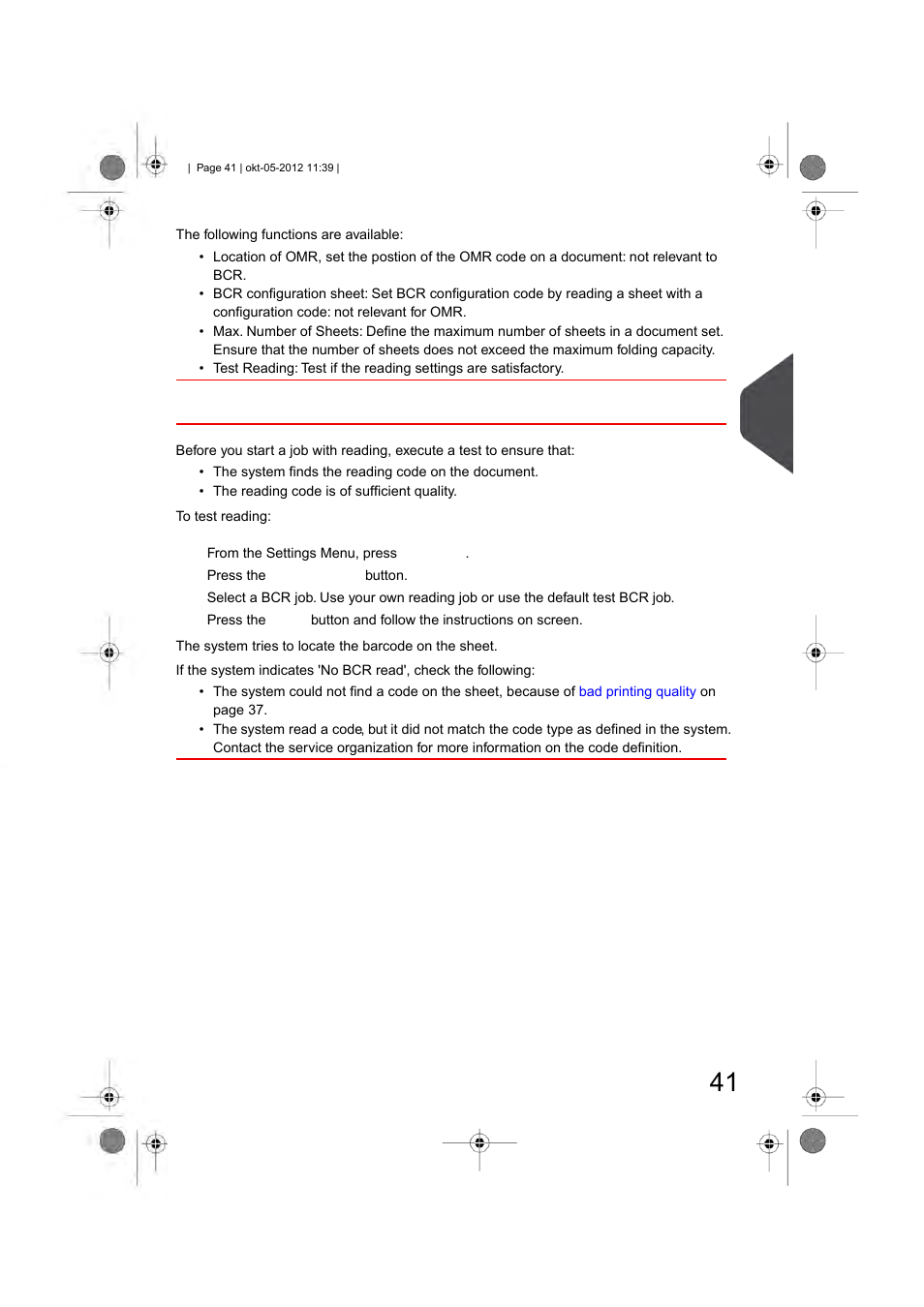 Test reading with bcr, English | Formax 6206 Series User Manual | Page 46 / 85