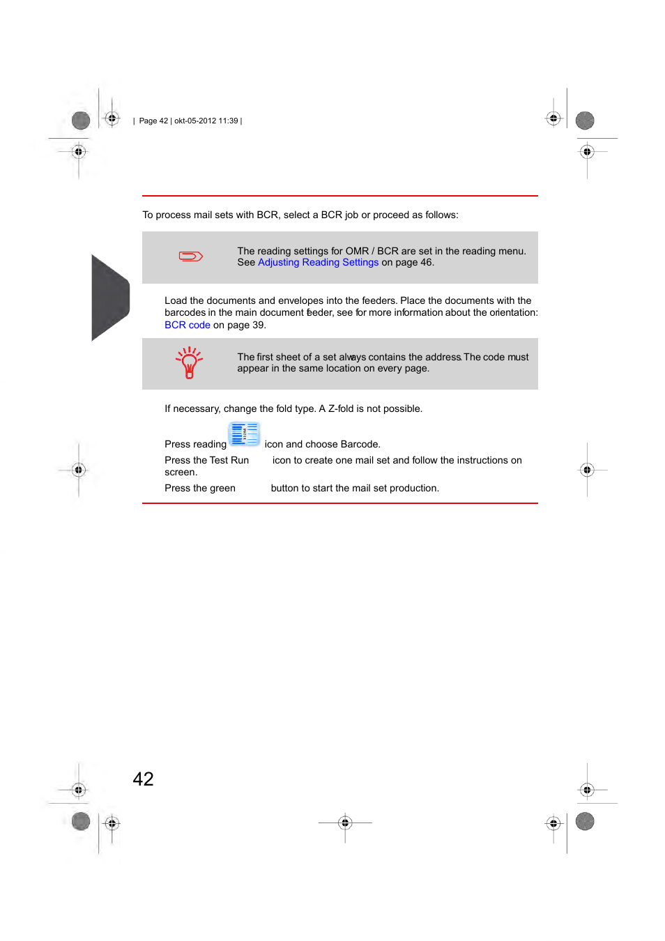 Process mail sets with bcr, English | Formax 6206 Series User Manual | Page 47 / 85