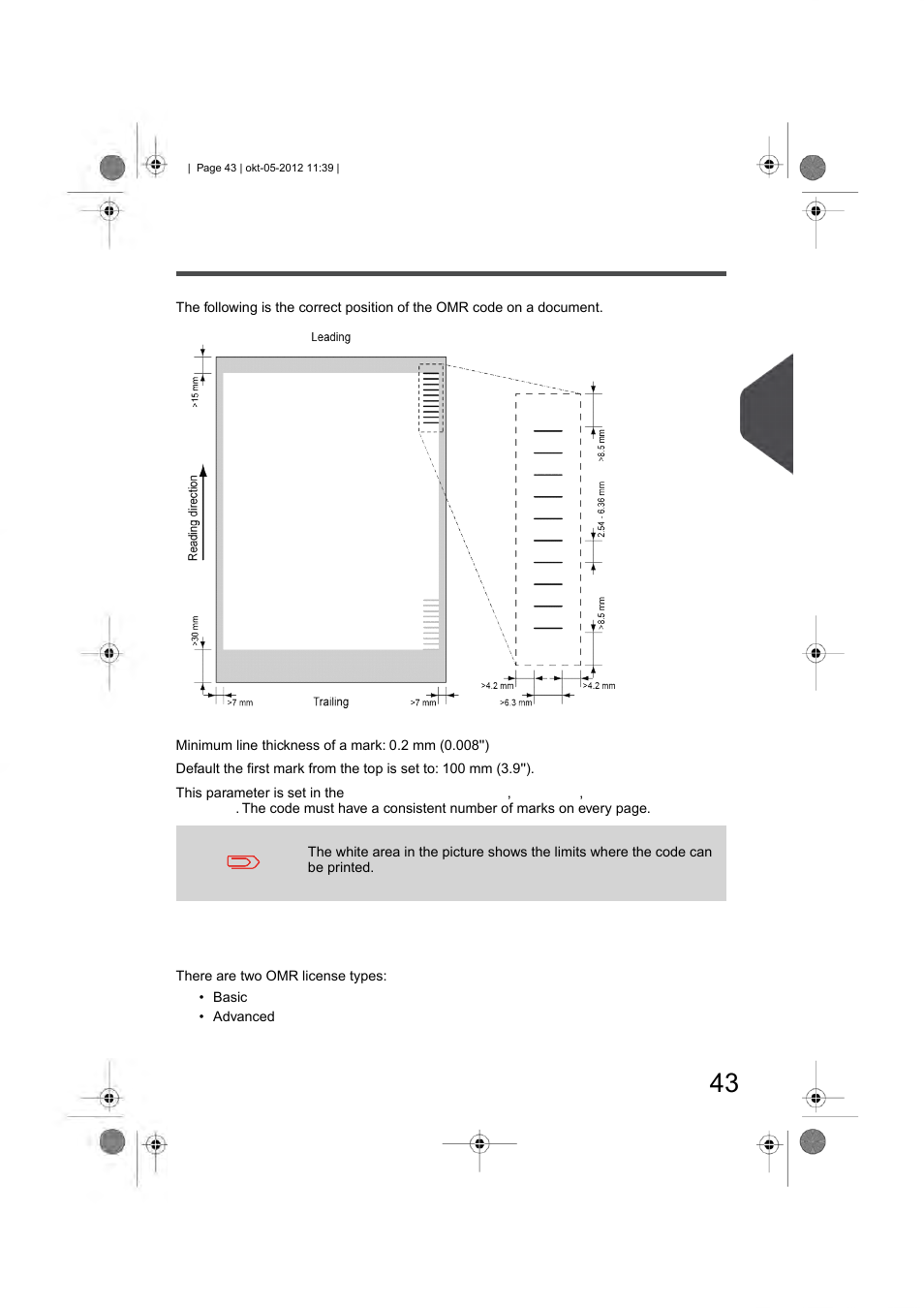 Omr code, English | Formax 6206 Series User Manual | Page 48 / 85