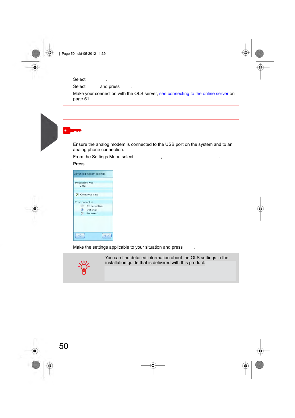 Analogue modem configuration for ols, English | Formax 6206 Series User Manual | Page 55 / 85