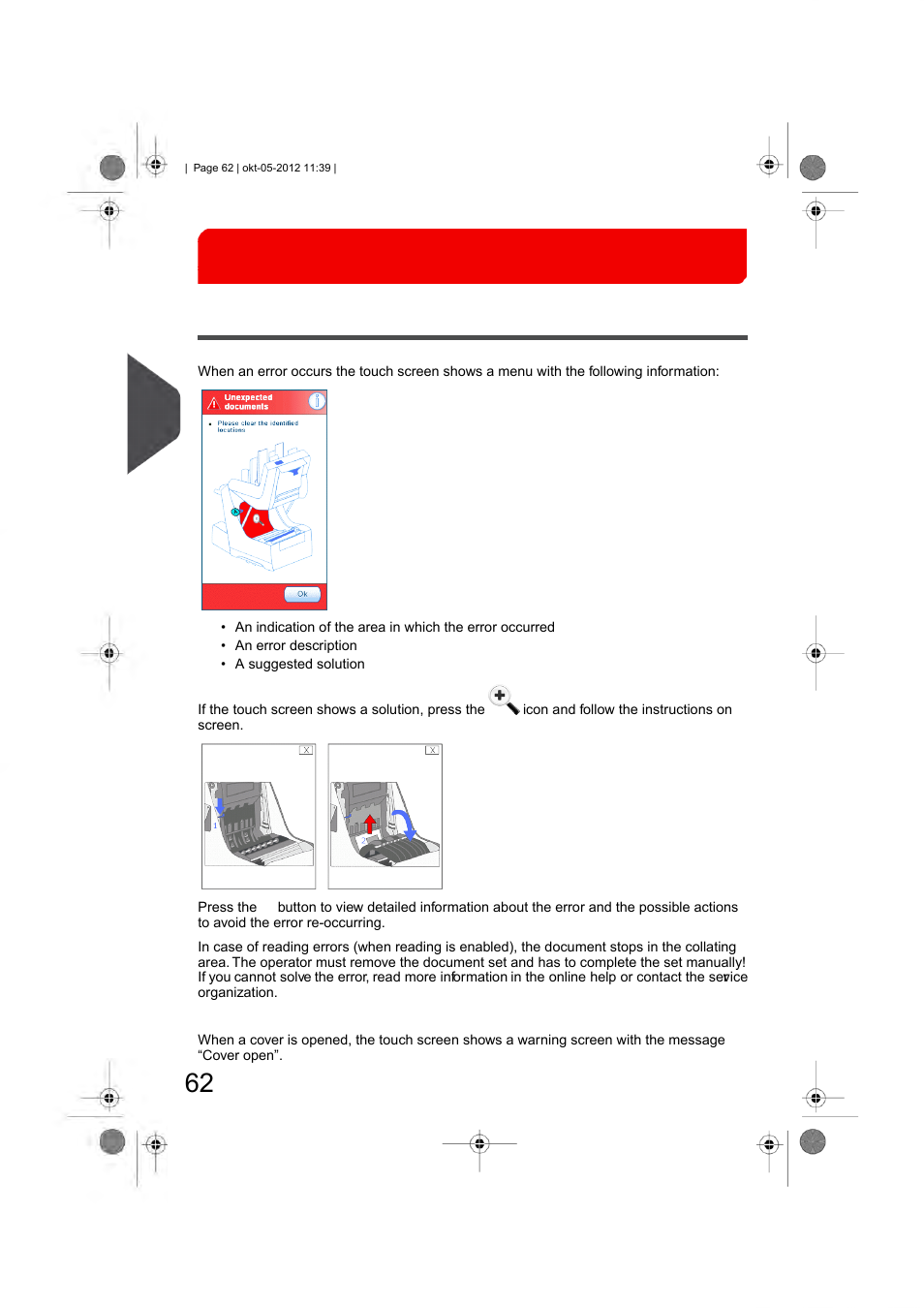 Fault finding, Error messages, Fault finding 9 | English | Formax 6206 Series User Manual | Page 67 / 85