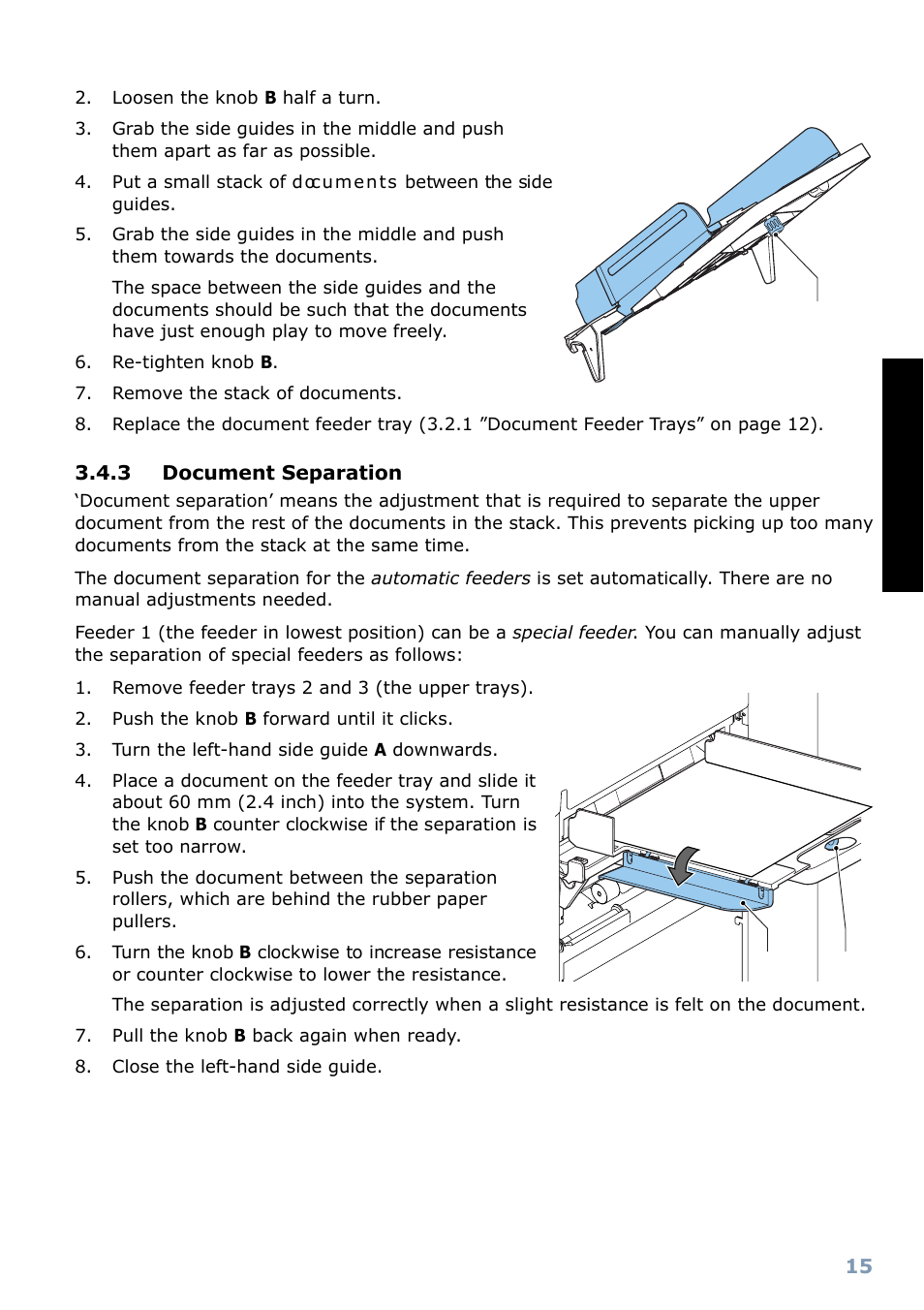 3 document separation, Englis h, Ba b | Formax 6304 Series User Manual | Page 17 / 64