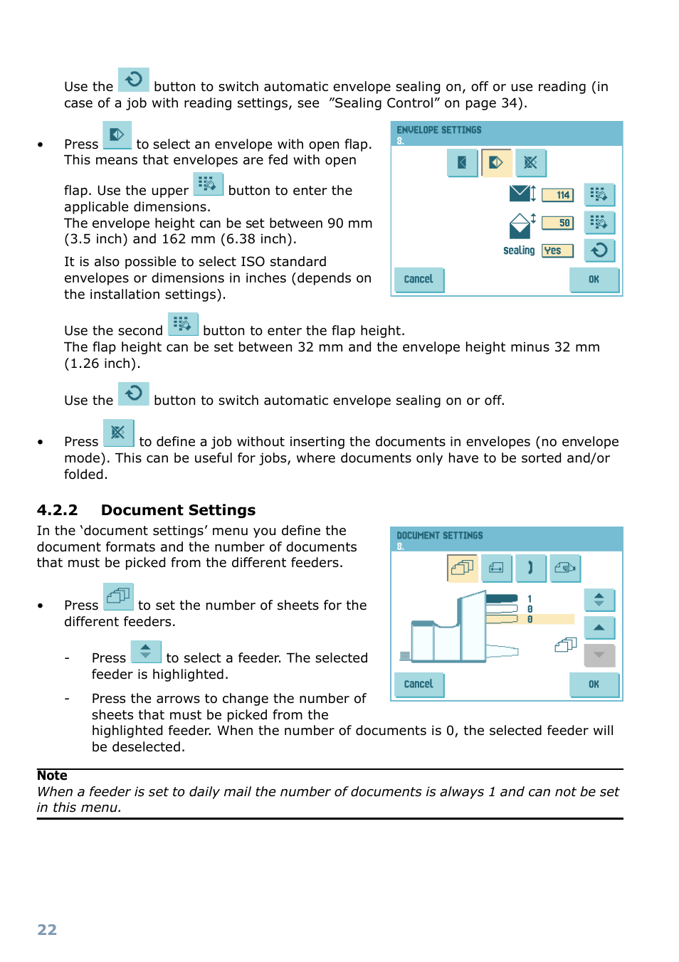 2 document settings | Formax 6304 Series User Manual | Page 24 / 64