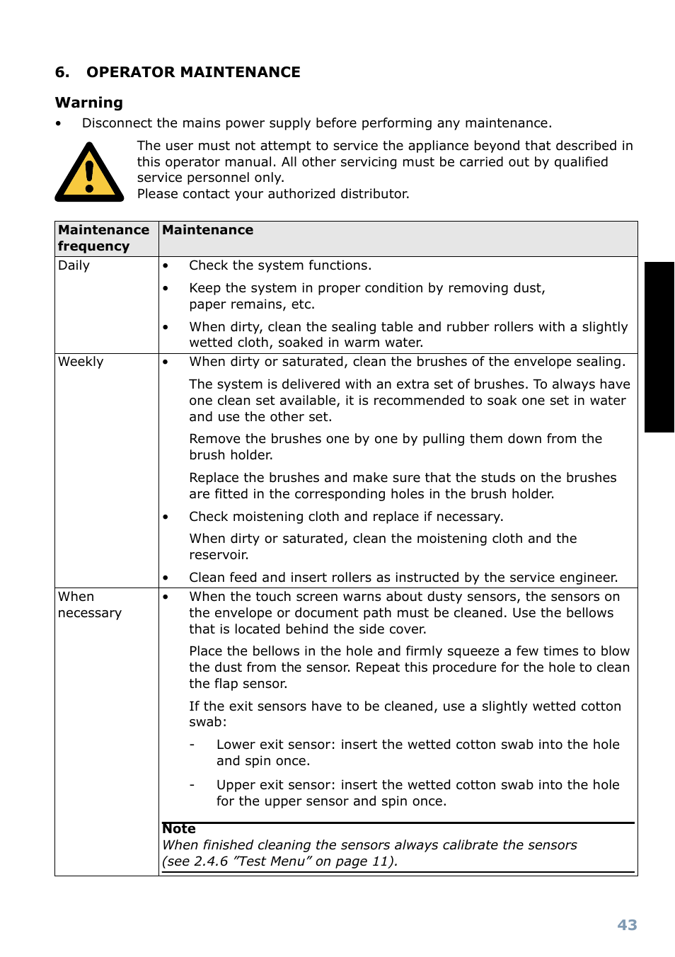 Operator maintenance, Error messages, Englis h | Formax 6304 Series User Manual | Page 45 / 64