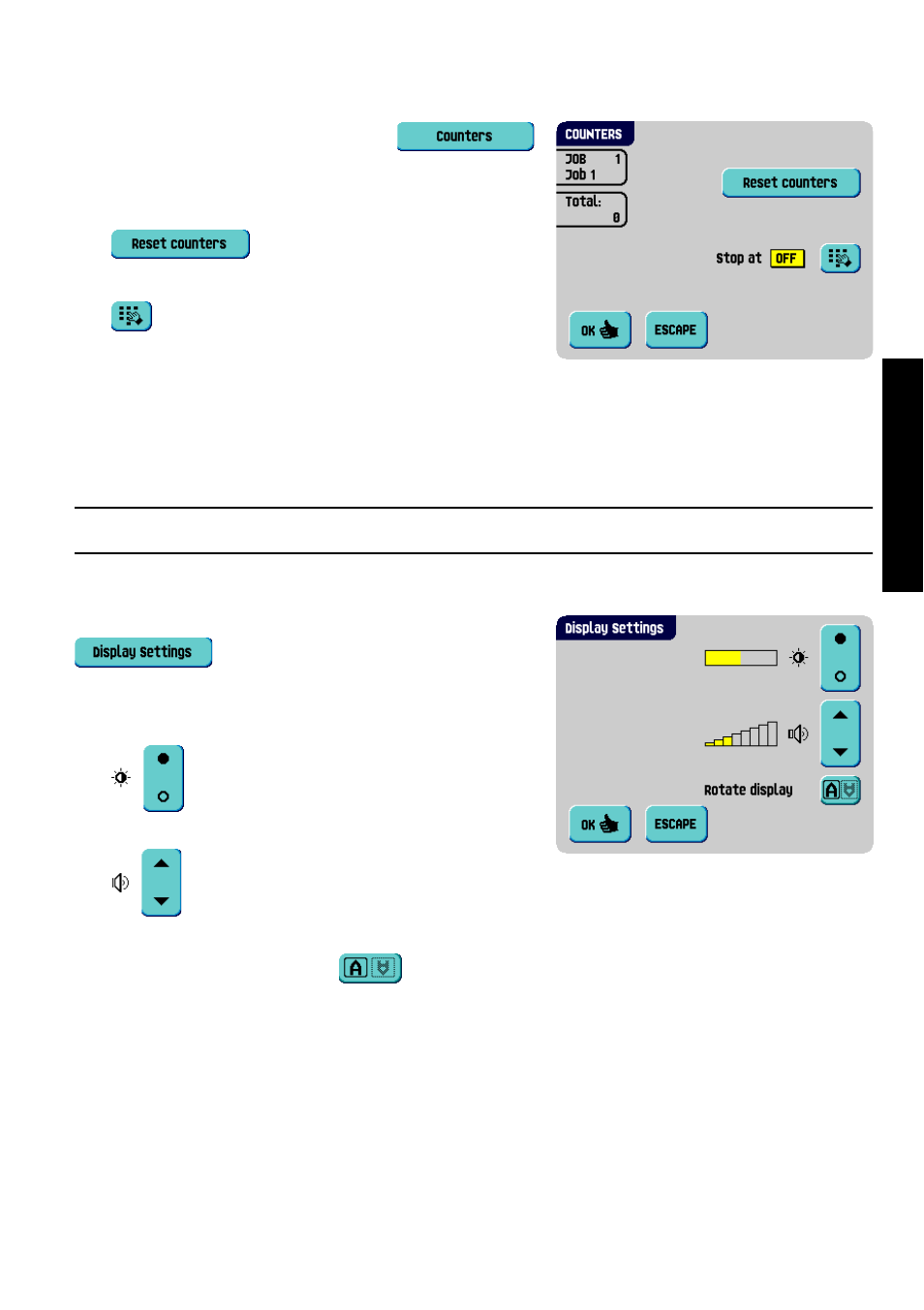 3 counters, 4 display settings, 3 counters 2.4.4 display settings | English | Formax 6402 Series User Manual | Page 15 / 75