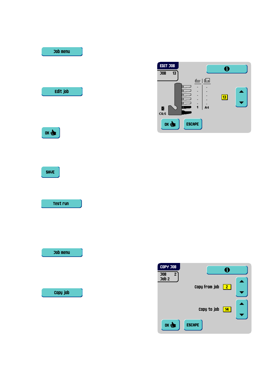 10 edit a job, 11 copy a job, Edit a job | Copy a job | Formax 6402 Series User Manual | Page 42 / 75