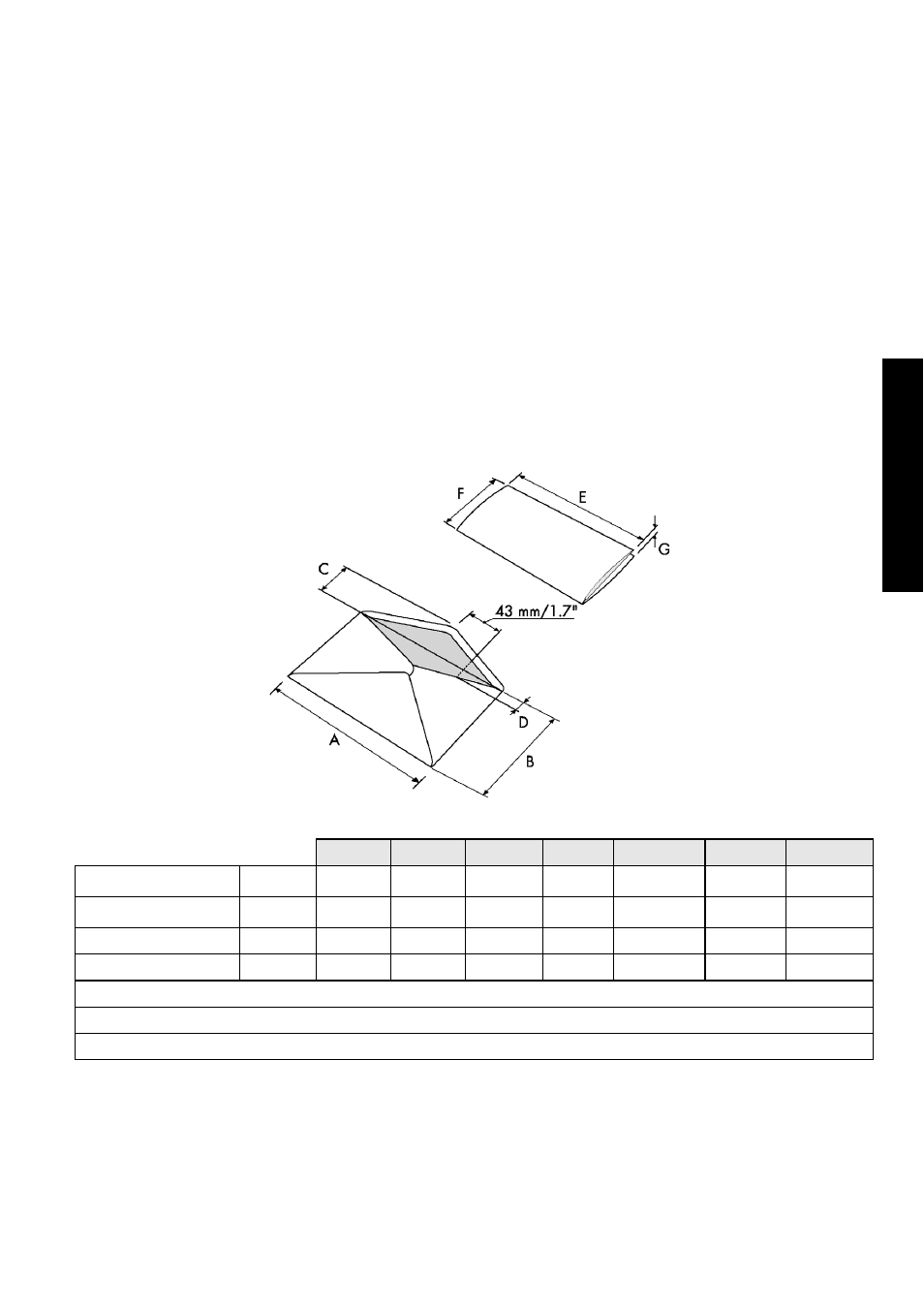 5 envelope and insert specifications, Envelope and insert specifications, English | Formax 6402 Series User Manual | Page 65 / 75