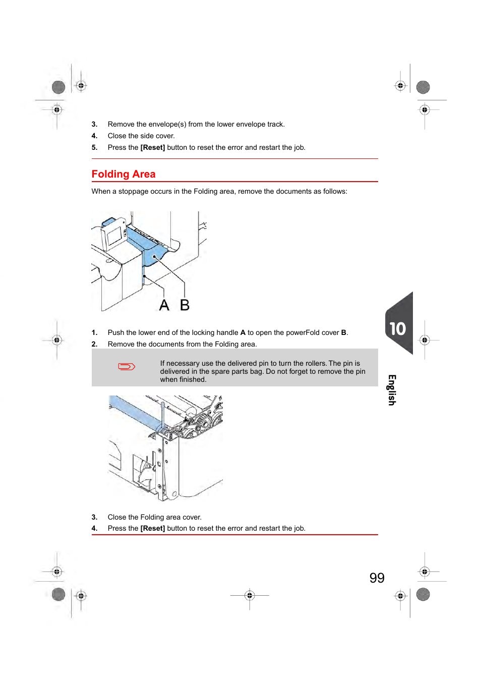 Powerfold, En glish, Folding area | Formax 6404 Series User Manual | Page 106 / 122