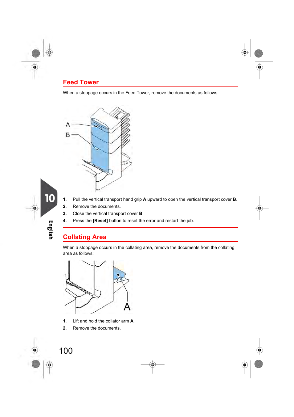 Flexfeed, Collating area, En glish | Feed tower | Formax 6404 Series User Manual | Page 107 / 122