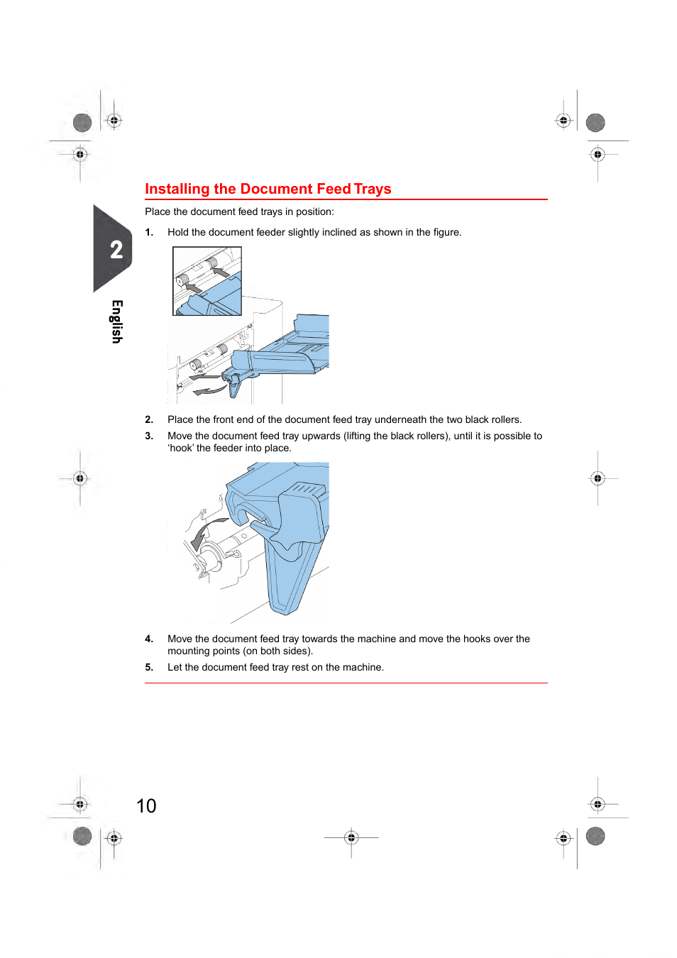 Installing the document feed trays, En glish | Formax 6404 Series User Manual | Page 17 / 122