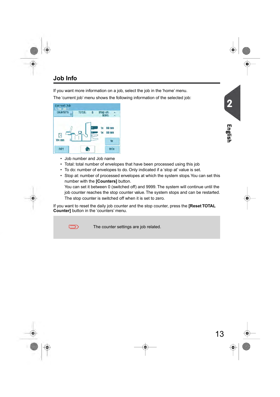 Job info, En glish | Formax 6404 Series User Manual | Page 20 / 122