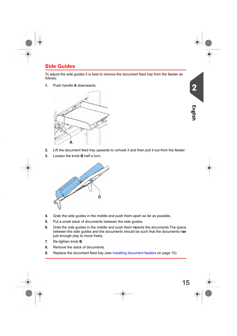 Side guides, En glish | Formax 6404 Series User Manual | Page 22 / 122