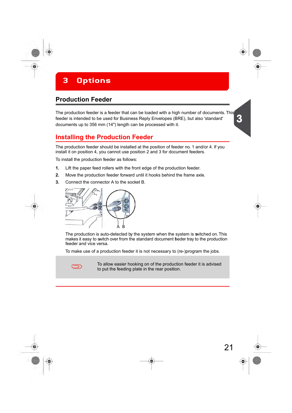 Options, Maxifeeder, Installing the maxifeeder | Options 3 | Formax 6404 Series User Manual | Page 28 / 122