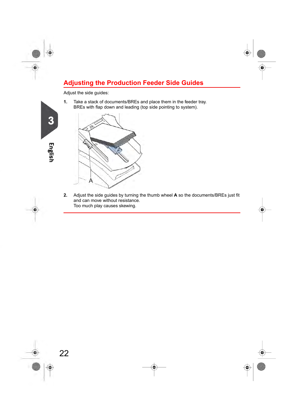 Adjusting the maxifeeder side guides, En glish | Formax 6404 Series User Manual | Page 29 / 122