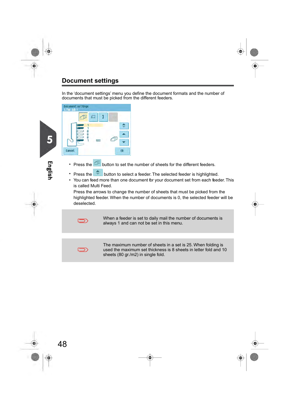 Document settings, En glish | Formax 6404 Series User Manual | Page 55 / 122