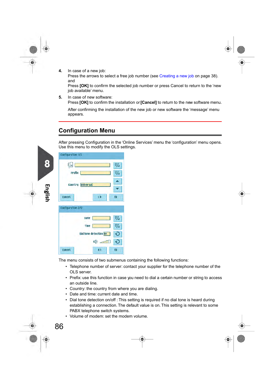 Configuration menu, En glish | Formax 6404 Series User Manual | Page 93 / 122