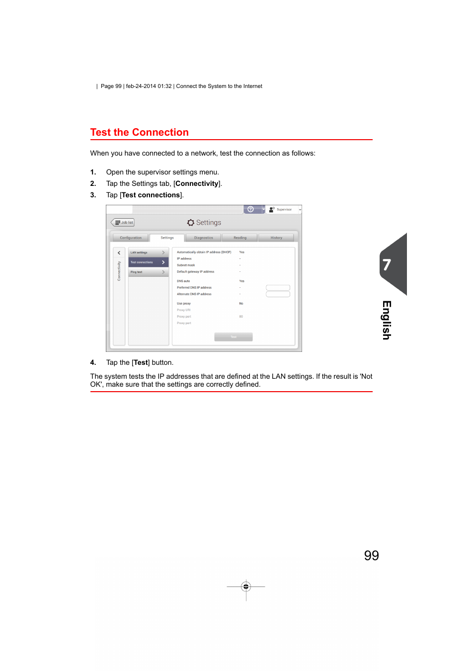 Test the connection, English | Formax 6606 Series User Manual | Page 103 / 159
