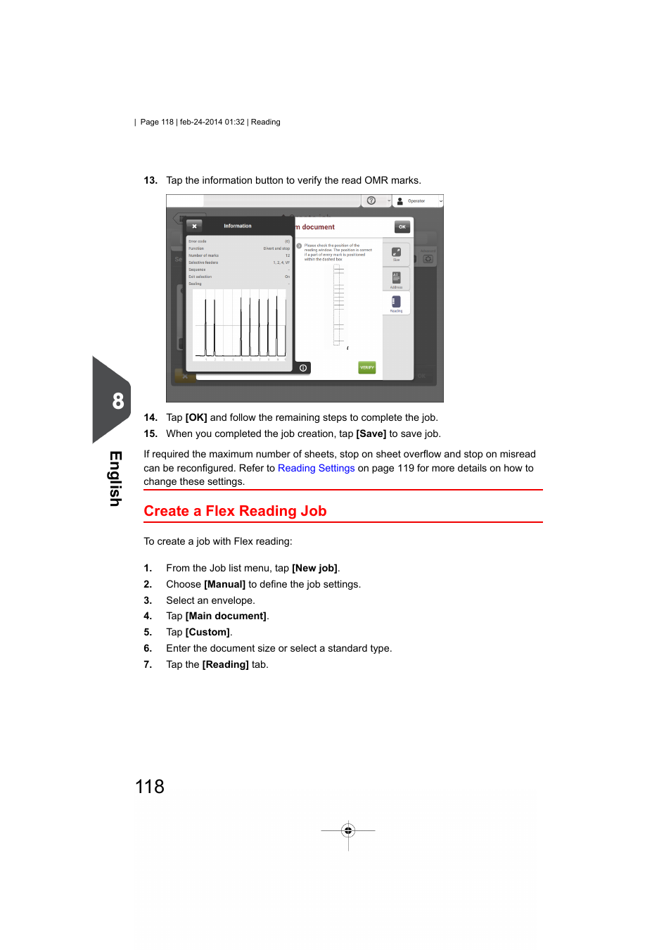 Create a flex reading job, English | Formax 6606 Series User Manual | Page 122 / 159