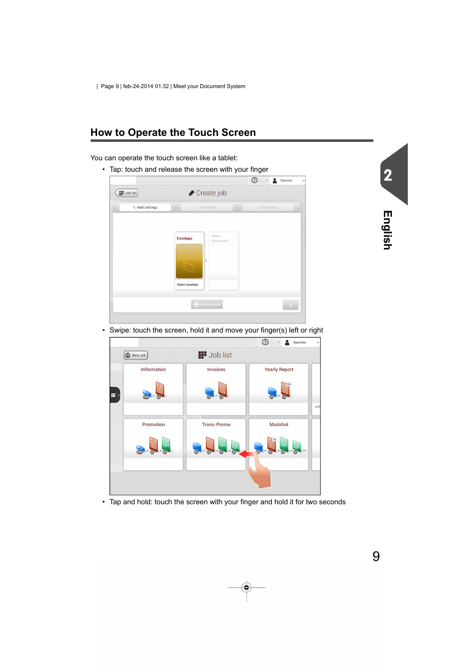 How to operate the touch screen | Formax 6606 Series User Manual | Page 13 / 159