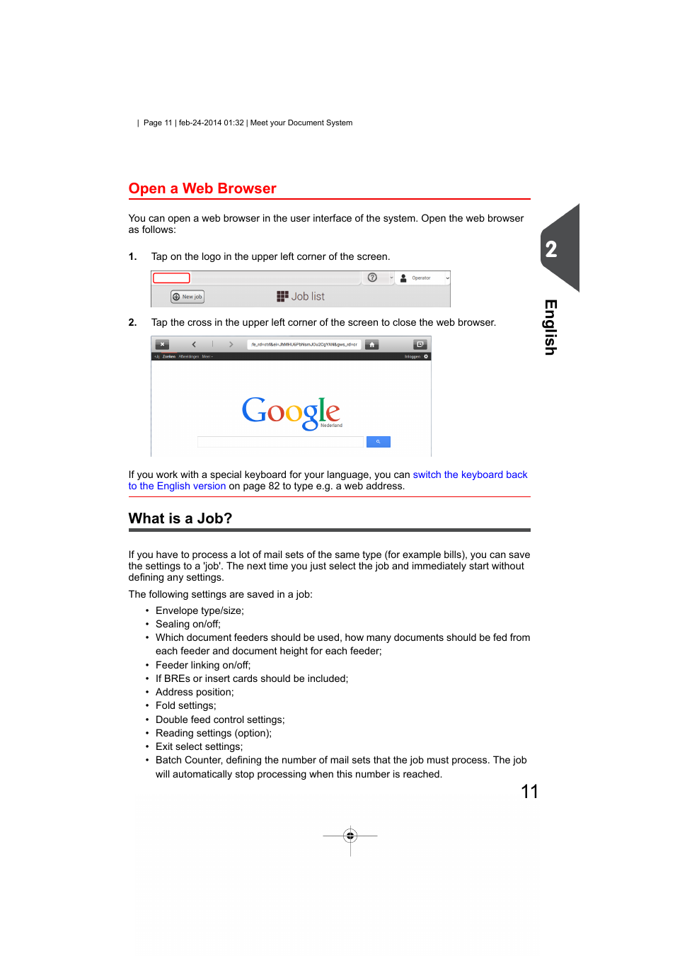 Open a web browser, What is a job, English | Formax 6606 Series User Manual | Page 15 / 159