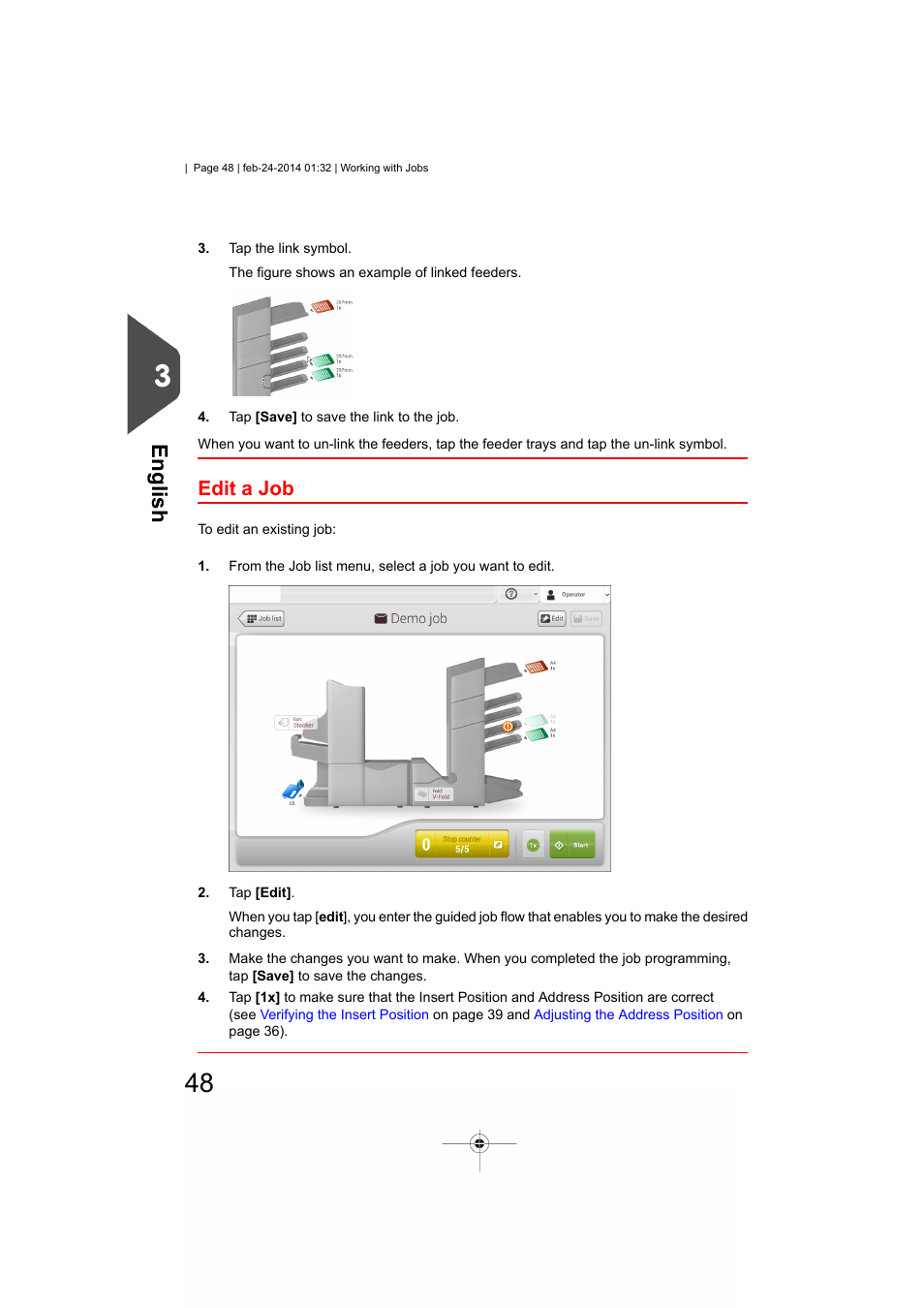 Edit a job, Editing a job, English | Formax 6606 Series User Manual | Page 52 / 159