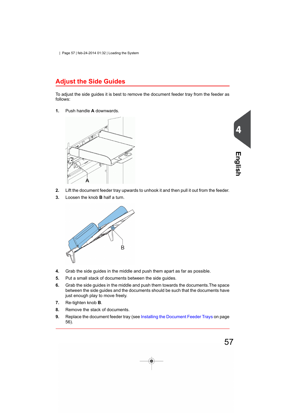 Adjust the side guides, English | Formax 6606 Series User Manual | Page 61 / 159