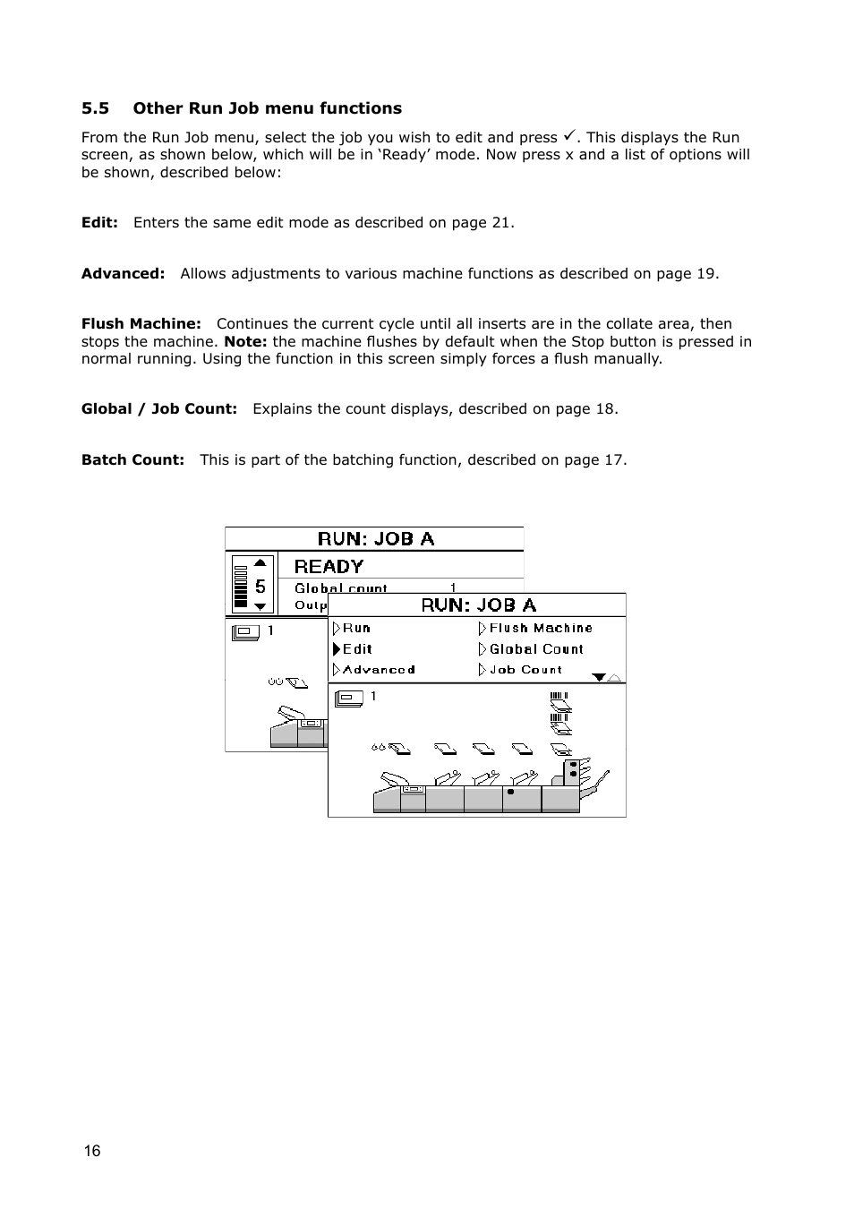 5 other run menu functions | Formax 7100 Series User Manual | Page 17 / 47