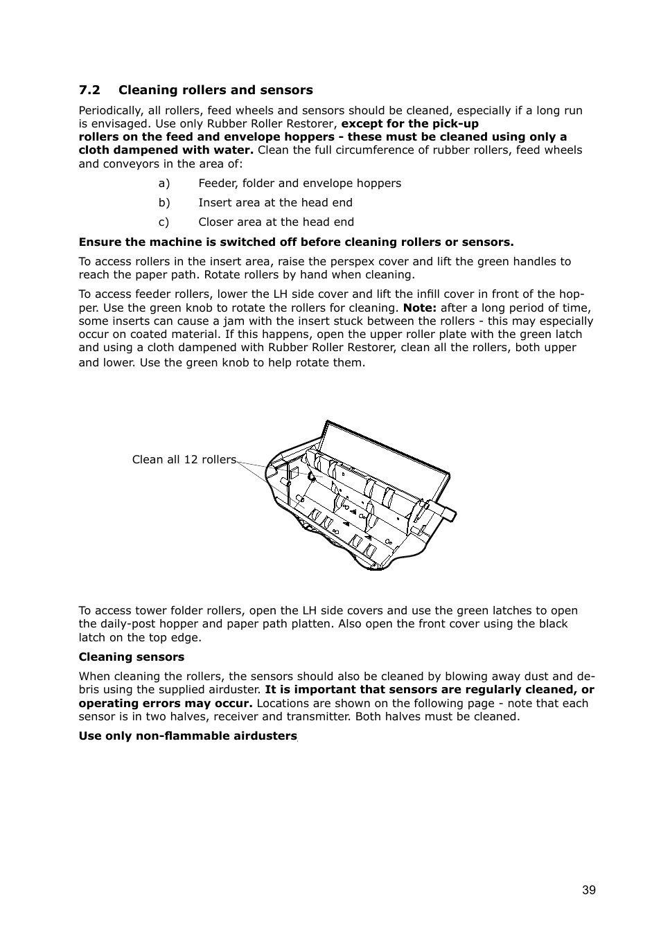 2 cleaning rollers & sensors | Formax 7100 Series User Manual | Page 40 / 47