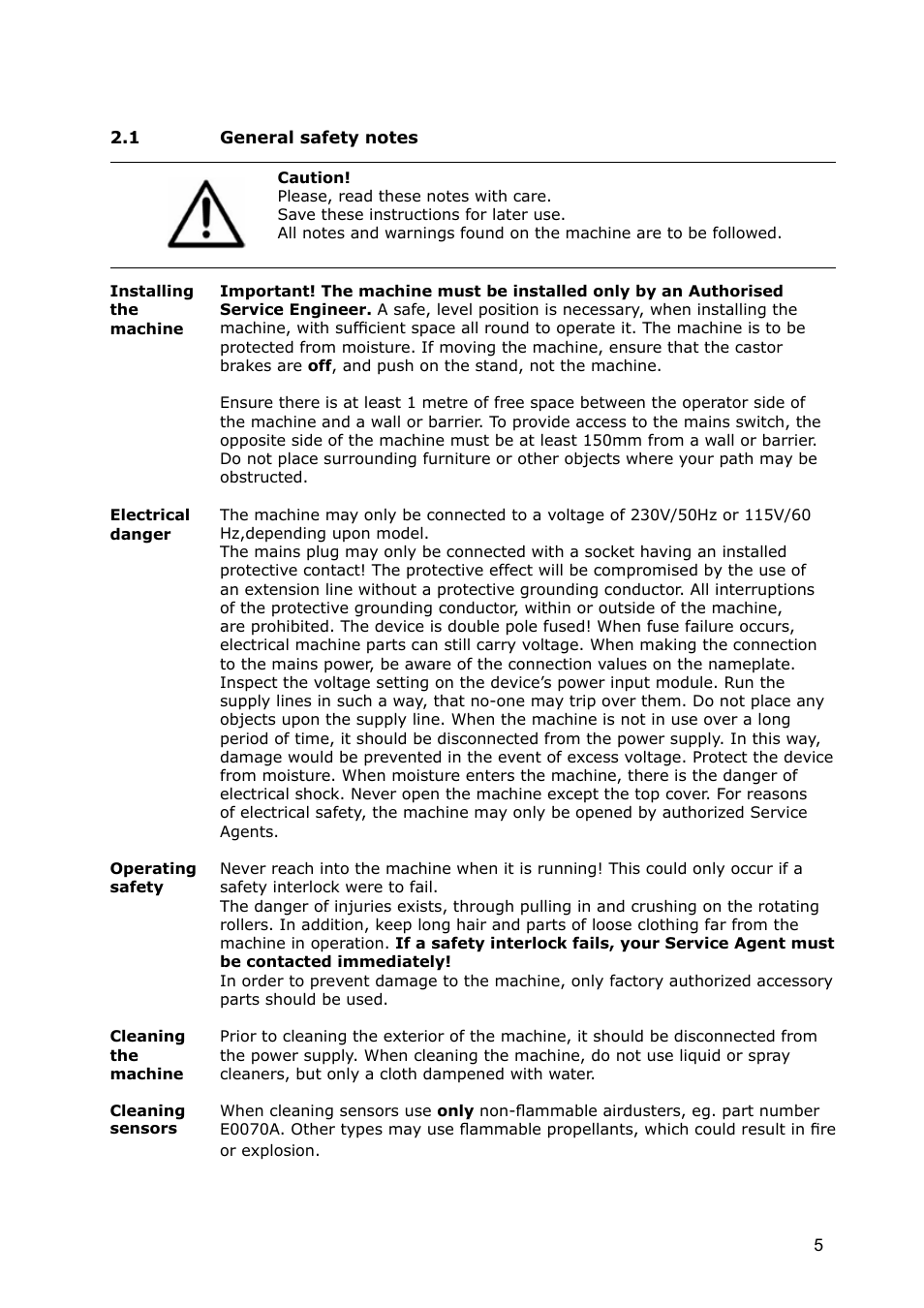 1 general safety notes | Formax 7100 Series User Manual | Page 6 / 47