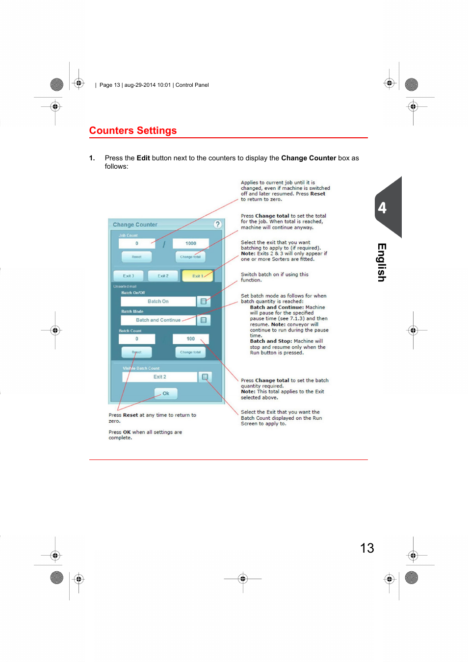 Counters settings | Formax 7102/7102XT Series User Manual | Page 16 / 100