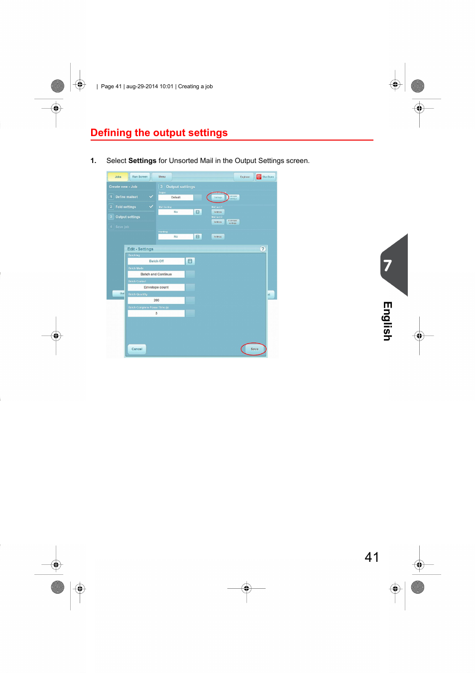 Defining the output settings | Formax 7102/7102XT Series User Manual | Page 44 / 100