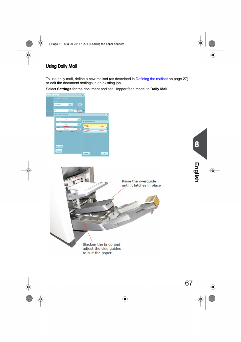 Using daily mail, English | Formax 7102/7102XT Series User Manual | Page 70 / 100