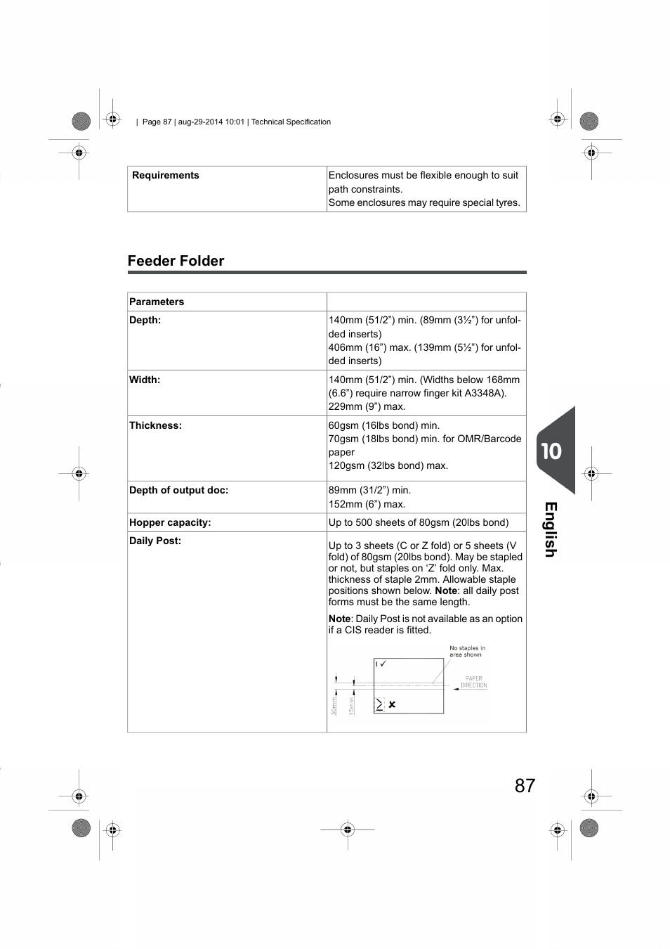 Feeder folder, English | Formax 7102/7102XT Series User Manual | Page 90 / 100
