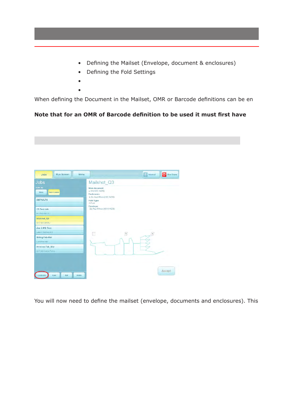 Creating a job | Formax 7200 Series User Manual | Page 22 / 76