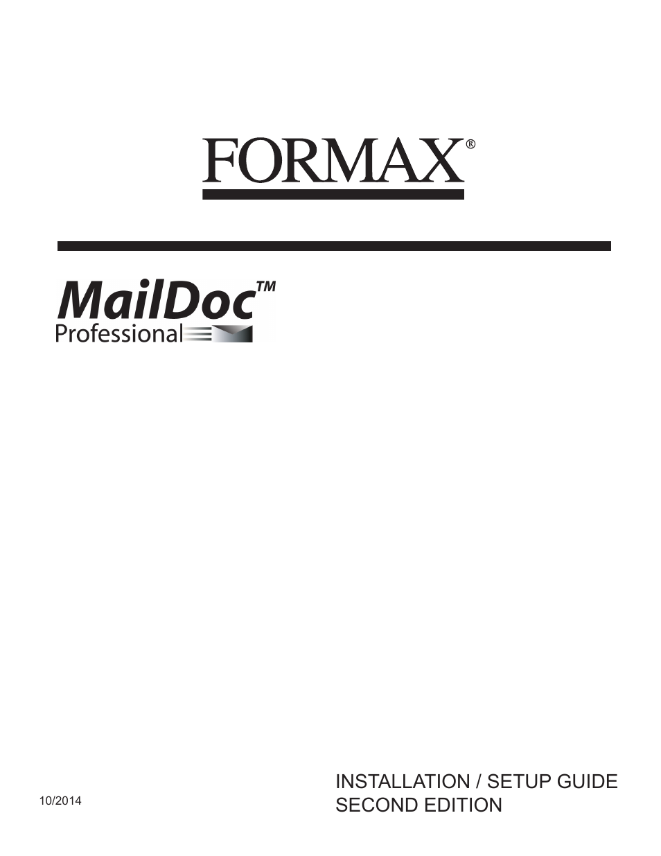 Formax MailDoc Professional Installation/Setup Guide, Rev. 2 User Manual | 30 pages