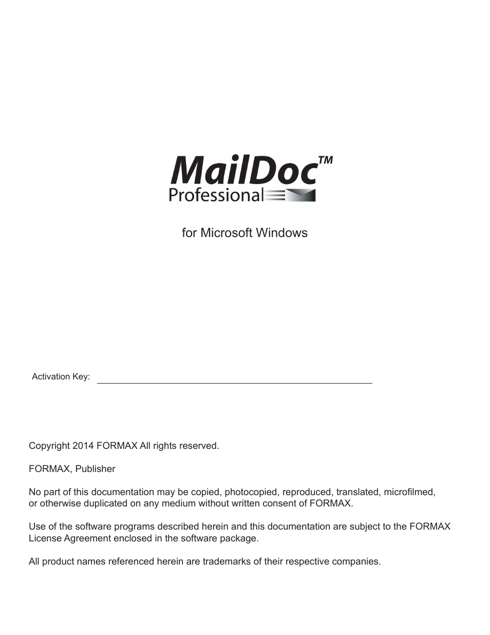 For microsoft windows | Formax MailDoc Professional Installation/Setup Guide, Rev. 2 User Manual | Page 3 / 30