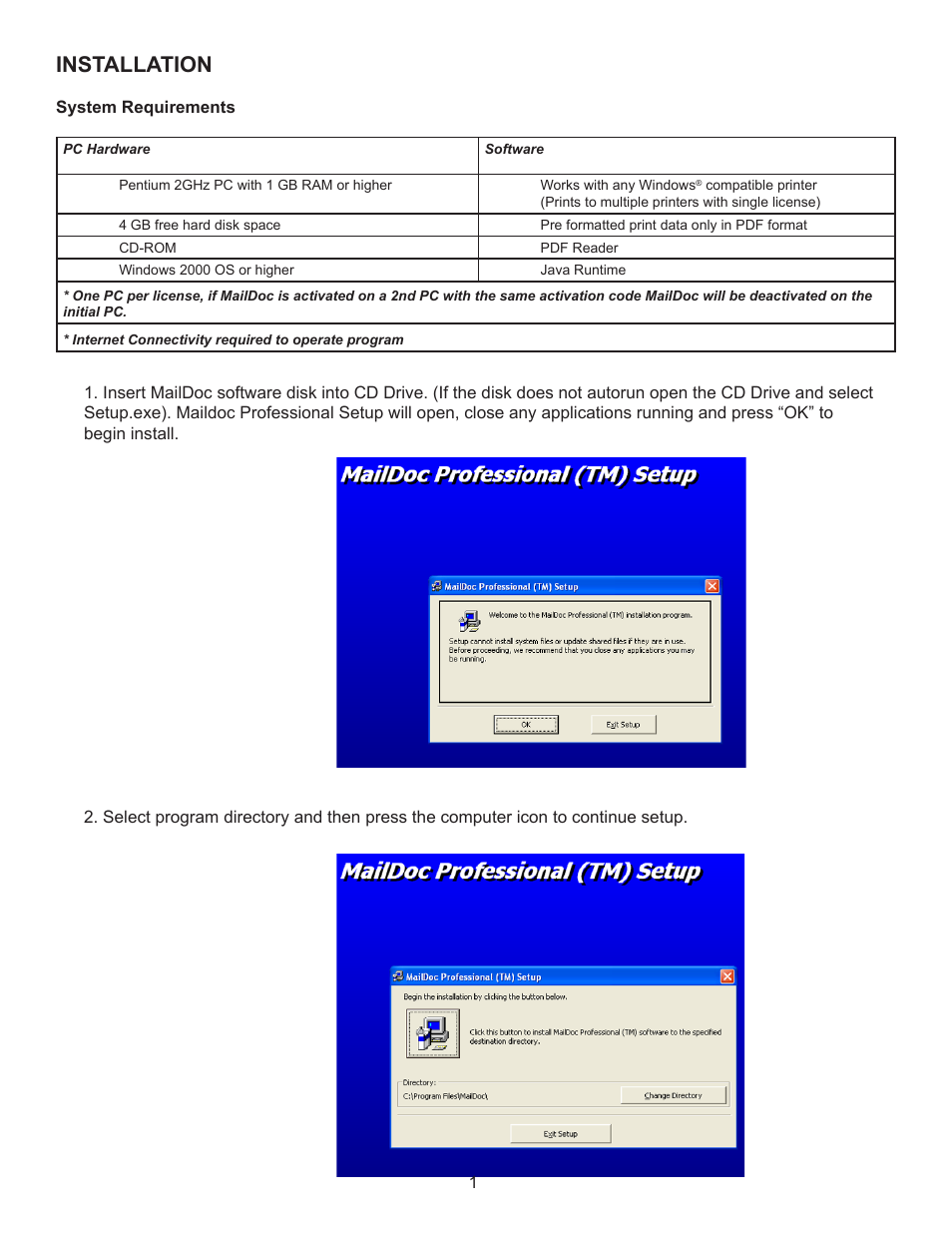 Installation | Formax MailDoc Professional Installation/Setup Guide, Rev. 2 User Manual | Page 5 / 30
