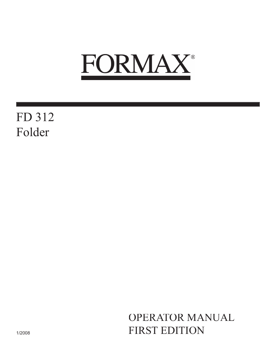 Formax FD 312 User Manual | 7 pages