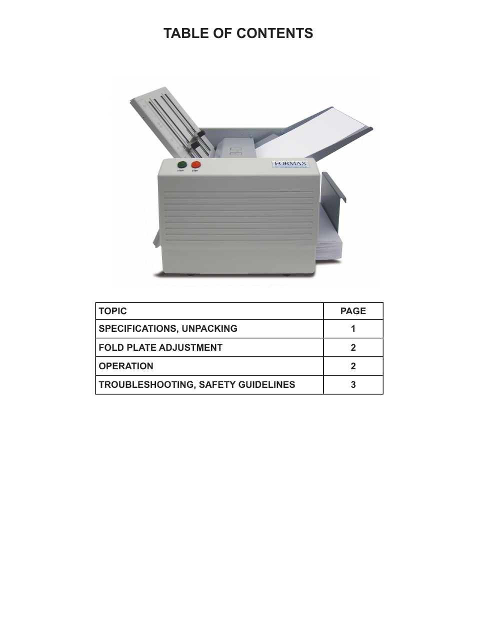 Formax FD 312 User Manual | Page 3 / 7