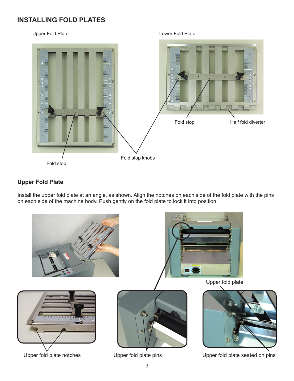 Installing fold plates | Formax FD 314 User Manual | Page 7 / 13
