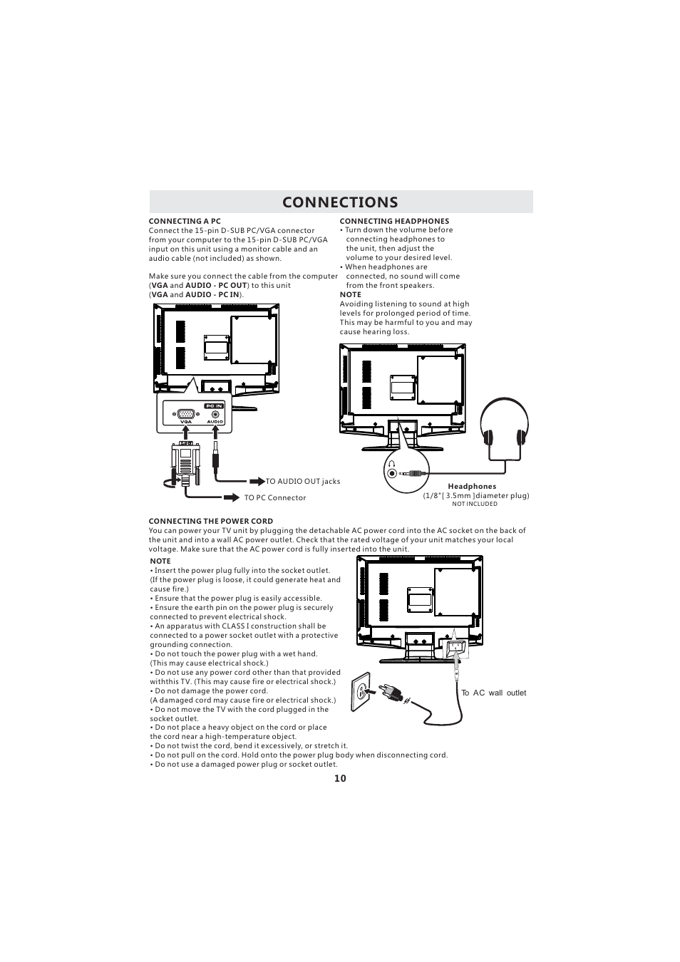Connections | Curtis LCDVD193A User Manual | Page 14 / 48